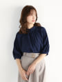 前後2way七分袖プリーツブラウス
