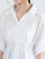 ウエストタック開襟ブラウス