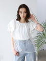 【aya223_bセレクト】チュールドッキングフリルTシャツ