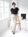 【aya223_bセレクト】チュールドッキングフリルTシャツ