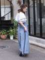 【aya223_bセレクト】前後2wayケープカラー配色ブラウス