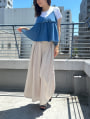 【2点セット】Tシャツ×デニムペプラムビスチェ