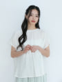 【shieセレクト】【接触冷感】衿元ギャザーブラウス