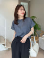 【shieセレクト】【接触冷感】衿元ギャザーブラウス