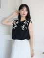 コード刺しゅうフレンチTシャツ
