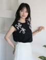 コード刺しゅうフレンチTシャツ