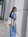 【とらまめセレクト】シアースリーブVネックデニムワンピース