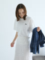 リボン刺しゅうベーシックTシャツ