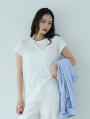 裾レースフレンチスリーブTシャツ