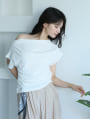 ドレープラインギャザーTシャツ