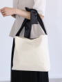 リボンハンドルキャンバスバッグ