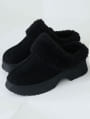 もふぽか厚底チャンキーヒールサボムートンブーツ