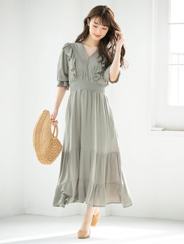 楊柳フリルワンピース ファッション通販fifth フィフス